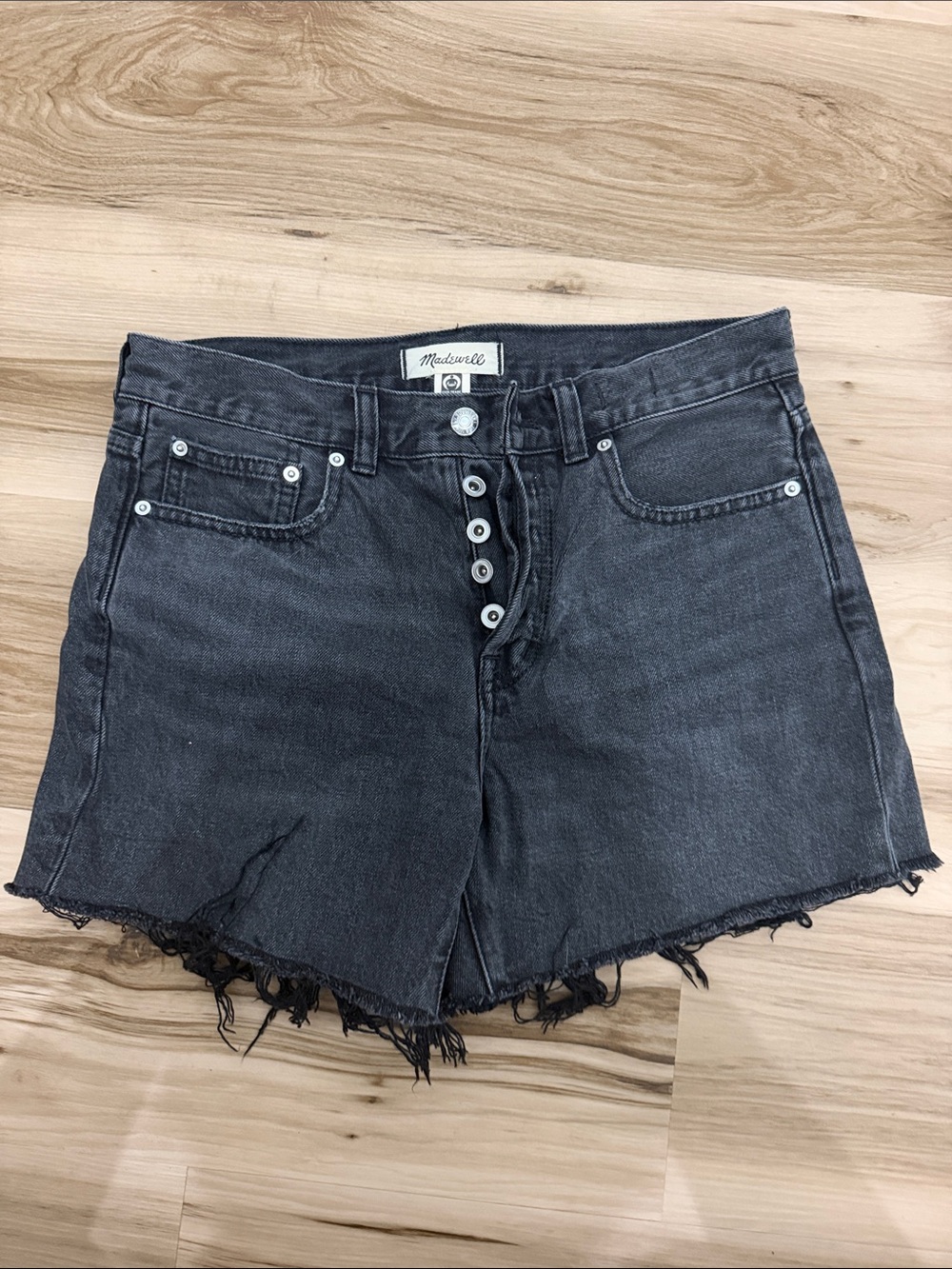 Madewell Black Button-Fly Denim Cutoff Shorts